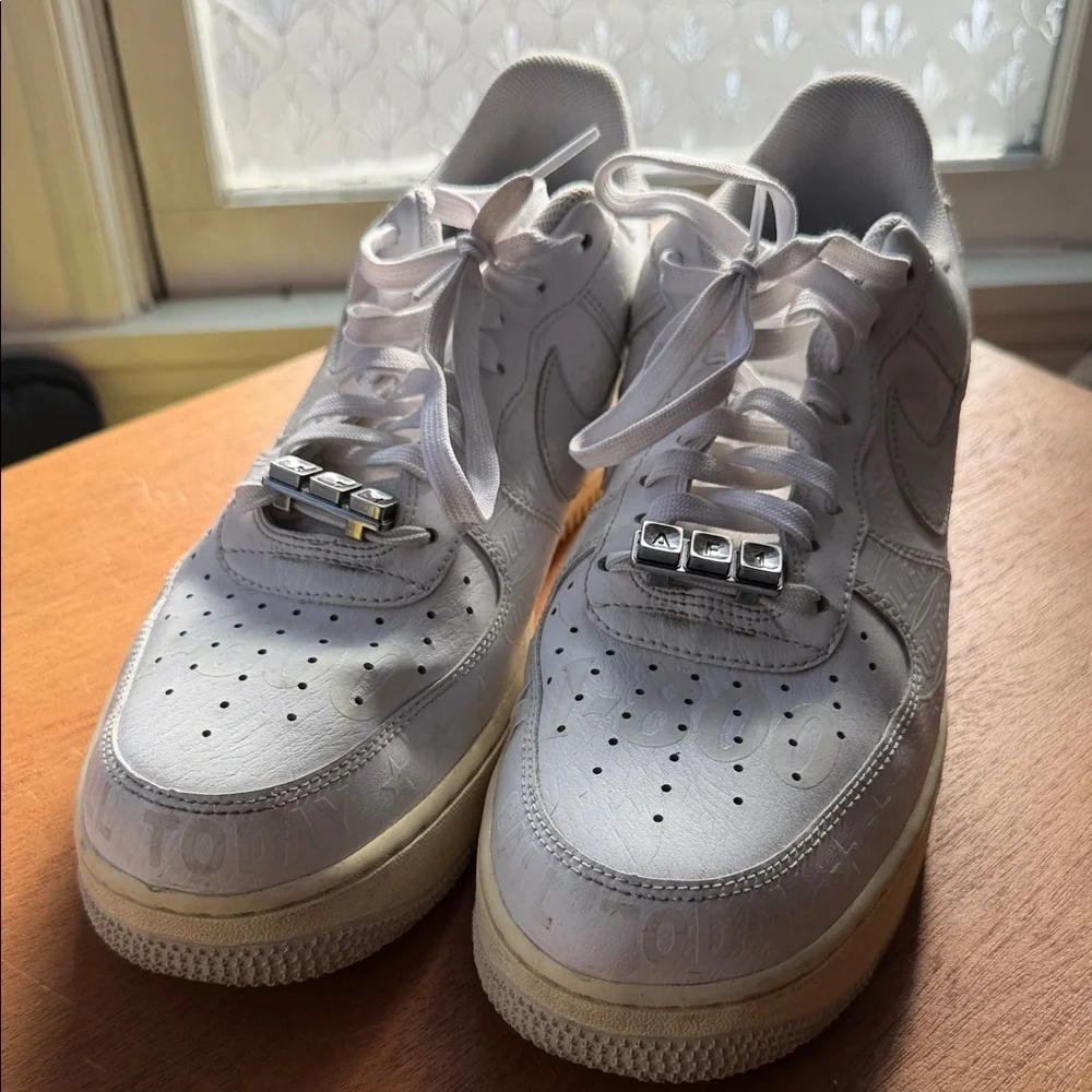 Nike Air Force One Premium “1-800 Toll Free”White Sneakers